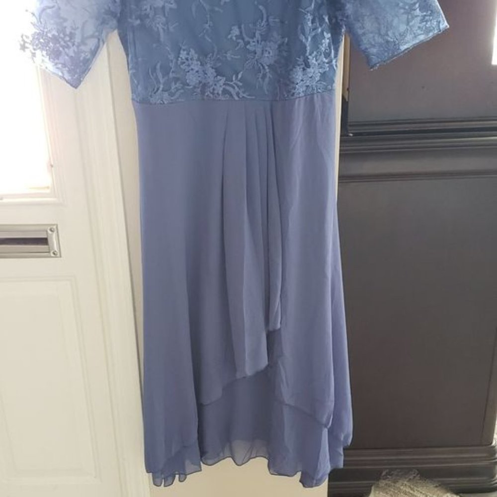 Womens Smokey Dusty Blue Dressy Dress Wedding Party size XL, 12-14